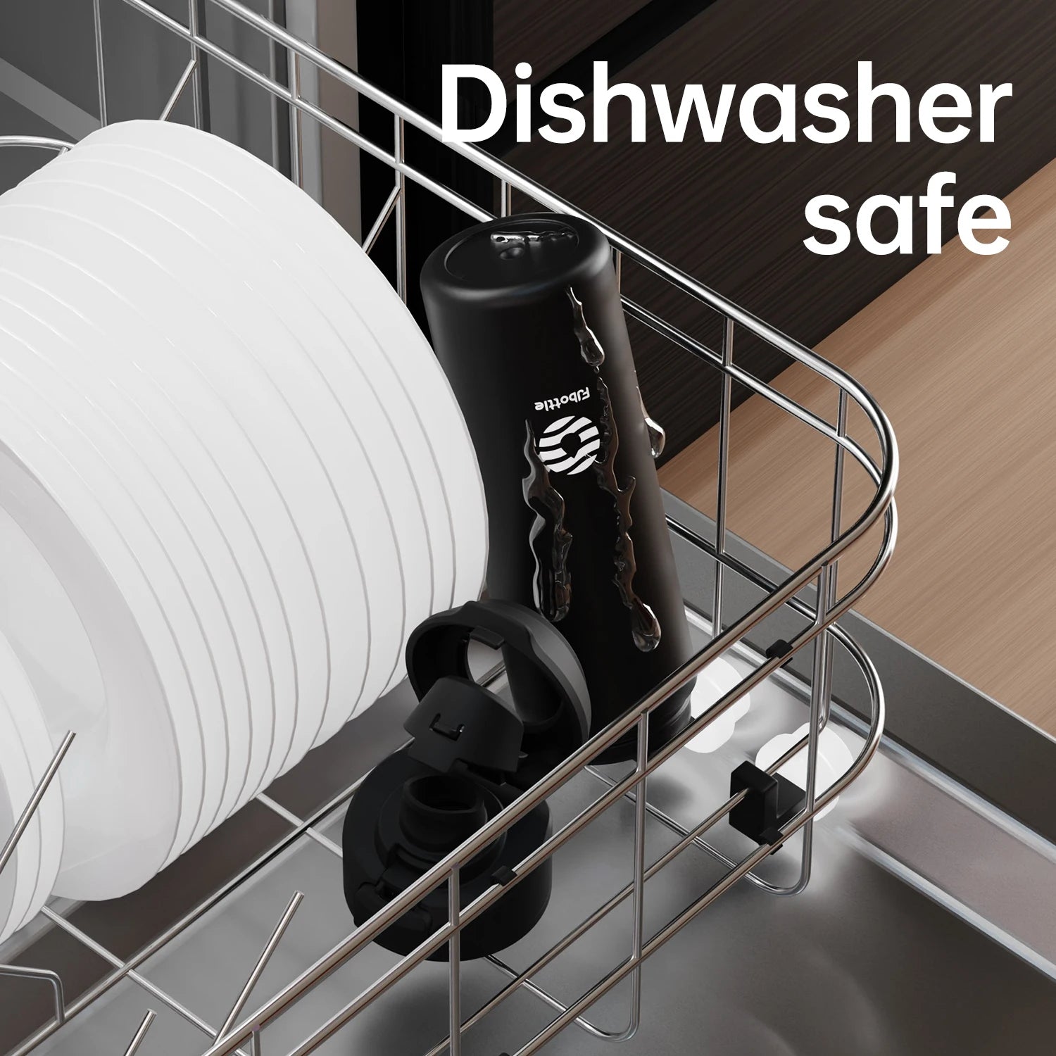 Thermos Stainless Steel Water Bottle with Magnetic Phone Holder + Free Shipping